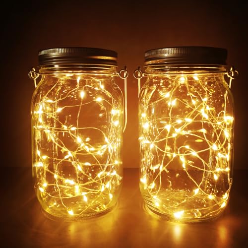 Jorft Solarlampen für Außen USB, 1000ml Solarlaterne Solarleuchte Einmachglas Mason Jar Licht 50 LED Lichterkette Wasserdichte Solarleuchten Balkon Deko Hängend für Party, Hochzeit Wand Tisch 2 Stück Jorft Solarlampen für Außen USB, 1000ml Solarlaterne Solarleuchte Einmachglas Mason Jar Licht 50 LED Lichterkette Wasserdichte Solarleuchten Balkon Deko Hängend für Party, Hochzeit Wand Tisch 2 Stück von Jorft