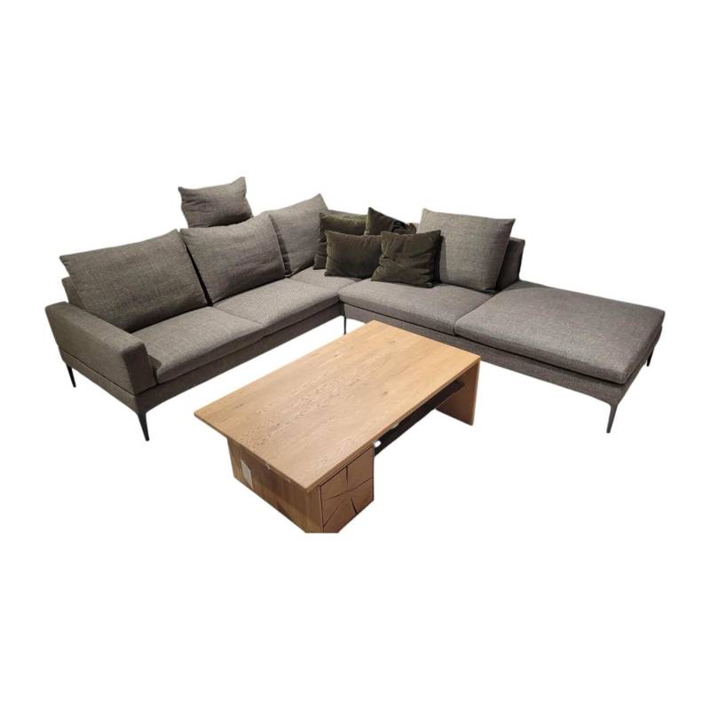 Ecksofa Tigra Landscape JR 2226 Stoff Siena C0006 Grau Grün Eckfuß Metall Schwar... von Jori