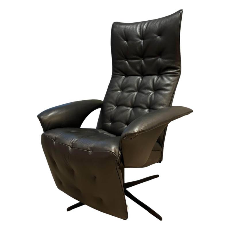 Relaxsessel Square Mono-Move Medi Leder Lipano Black Schwarz 4-Stern Fuß Gewellt... von Jori