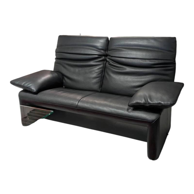 Sofa Zweisitzer Linea 185 Leder Fuerte Schwarz von Jori