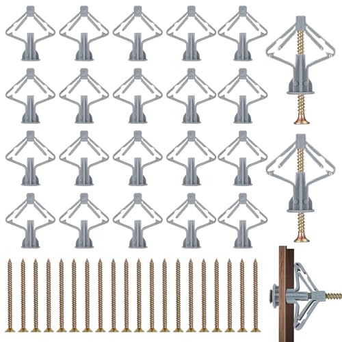 20 StüCk GipskartondüBe, UniversaldüBel M8 Mit Schraube 50mm, Selbstbohrender GipskartondüBe, Schrauben Und Butterfly HohlraumdüBel, FüR Einlagige Und Doppelbeplankte Gipskartonplatten Hohlwand Uvm von Jormftte