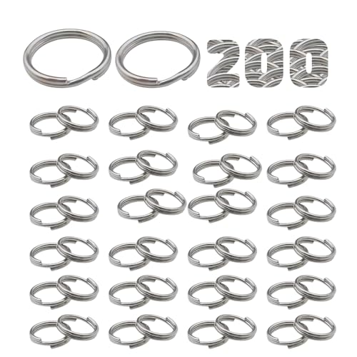 200 Stück Biegeringe aus Eisen, Doppelringöffnung, Spaltringe, langlebig, leichtes Design für Schlüssel, Hundemarken, Gepäckanhänger, DIY-Projekte von Jormftte