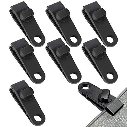 8 Stück Planenclip Zelte Clip,Tarp Clip Zelte Clip, Markisenklemme Zelt Set Krokodil Mund Clip, Winddichtes Zelt Instant Clip, für Zelte, Markisen,Banner, Gartenarbeit, Vordächer(Schwarz) von Jormftte