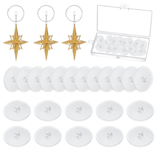 Jormftte 25 Stück Transparent Deckenhaken Selbstklebend, Ohne Bohren, für Küche, Bad, Wand Superstarke Handtuchhaken, Wandhaken Ohne Bohren, Transparente Klebehaken von Jormftte