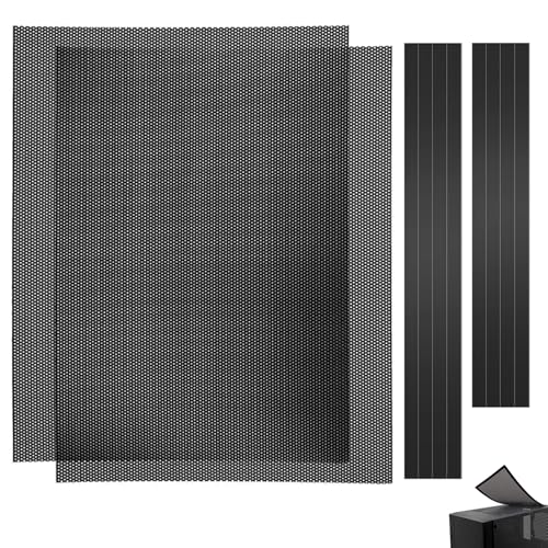 Jortmrd 2 Stück Staubfilter PC DIY PC Kühler Lüfter Staub Filter PVC Staubdicht Mesh Filter Abdeckung PC Gehäuse Staubschutzgitter PC Kühlerfilter Staubdicht mit 8 Magnetstreifen (400 x 300 mm) von Jortmrd