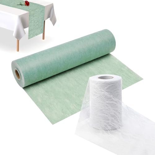 Jortmrd 2 Stück Tischläufer Eukalyptus Grün Tischläufer Spitze Weiß Tischläufer Salbeigrün Chiffon Tischläufer, Tischdeko, Partydeko für Geburtstag, Hochzeit, Festliche Dekoration, 28cmx25M/15cmx22M Jortmrd 2 Stück Tischläufer Eukalyptus Grün Tischläufer Spitze Weiß Tischläufer Salbeigrün Chiffon Tischläufer, Tischdeko, Partydeko für Geburtstag, Hochzeit, Festliche Dekoration, 28cmx25M/15cmx22M von Jortmrd