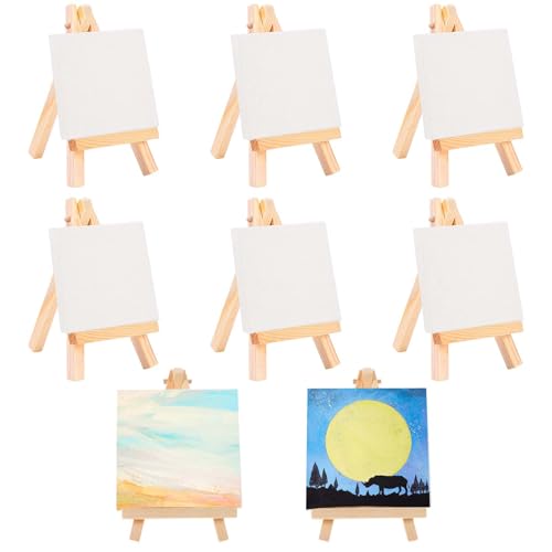 Jortmrd 8 Stück Mini Leinwand mit Mini Staffelei Holz Staffelei Kleine Holz Dreieck Staffeleien Klein Leinwände mit Staffeleien Klein Tischstaffelei Hölzer für Hochzeit, Display Jortmrd 8 Stück Mini Leinwand mit Mini Staffelei Holz Staffelei Kleine Holz Dreieck Staffeleien Klein Leinwände mit Staffeleien Klein Tischstaffelei Hölzer für Hochzeit, Display von Jortmrd