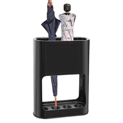 Jortmrd Zuhause Drinnen Schirmhalter,Umbrella Stand 4 Slots,Umbrella Holder with Removable Drip Tray,schirmständer regenschirm for long/short umbrellas（Schwarz） von Jortmrd
