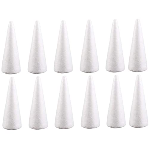 12 Stück Schaumstoffkegel weiß Styroporkegel Bastelschaumkegel Weihnachtsbaum Polystyrolschaum weiße Kegel für Weihnachtstisch-Mittelstück-Dekoration 10 cm 12 Stück Schaumstoffkegel weiß Styroporkegel Bastelschaumkegel Weihnachtsbaum Polystyrolschaum weiße Kegel für Weihnachtstisch-Mittelstück-Dekoration 10 cm von Jorzer
