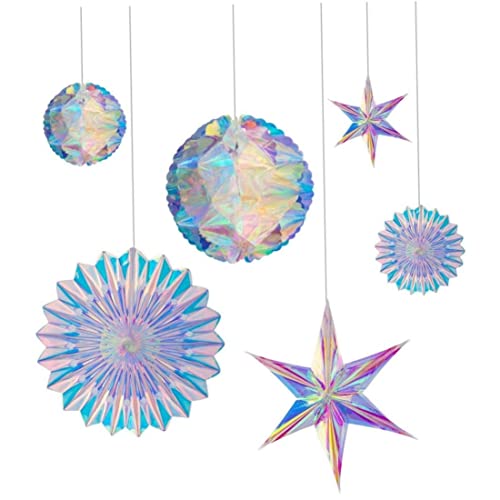 6pcs Irideting Party Supplies Kit Mit Hängenden Wabenball Dekorative Papierfan Schneeflockengirlanden Für Geburtstag Hochzeit Weihnachtsfeierdekorationen, Wabenschmuck 6pcs Irideting Party Supplies Kit Mit Hängenden Wabenball Dekorative Papierfan Schneeflockengirlanden Für Geburtstag Hochzeit Weihnachtsfeierdekorationen, Wabenschmuck von Jorzer