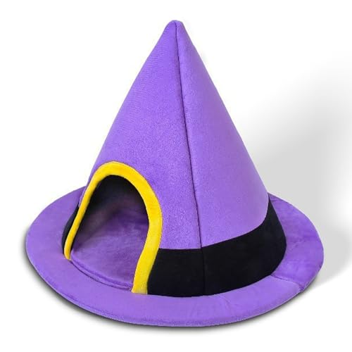 Halloween Katzenbett Hexenhut Form Goth Katze Bett mit Nicht rutschem Boden weicher warmes winddichtes kleines Hundehaus für Innenhüter 18.1x23.6in von Jorzer