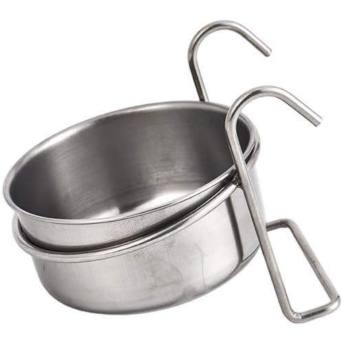 Hundekiste Schüssel, Edelstahl Zwinger Wasserschüssel hängen, kein verschütteter Hundefutterfutter mit Halter für die Fütterung von Katzen, Vögeln, Papageien, Kaninchen, Frettchen. Hundekiste Schüssel, Edelstahl Zwinger Wasserschüssel hängen, kein verschütteter Hundefutterfutter mit Halter für die Fütterung von Katzen, Vögeln, Papageien, Kaninchen, Frettchen. von Jorzer