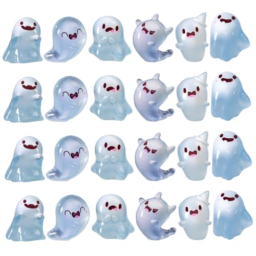Jorzer 24 Stück Mini-Halloween-Figuren im Dunkeln Leuchtend Mini-Geisterfiguren aus Kunstharz für Halloween-Partys Mikrolandschaften Feengärten Tischdekorationen Jorzer 24 Stück Mini-Halloween-Figuren im Dunkeln Leuchtend Mini-Geisterfiguren aus Kunstharz für Halloween-Partys Mikrolandschaften Feengärten Tischdekorationen von Jorzer