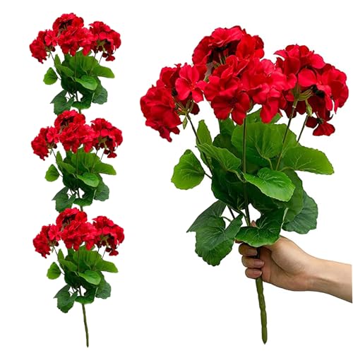 Jorzer 4 Stück künstliche Geranien für den Außenbereich künstliche Blumen 14 Zoll UV-beständig künstliche Geranien für den Außenbereich lichtbeständig realistische Geranienpflanzen Jorzer 4 Stück künstliche Geranien für den Außenbereich künstliche Blumen 14 Zoll UV-beständig künstliche Geranien für den Außenbereich lichtbeständig realistische Geranienpflanzen von Jorzer