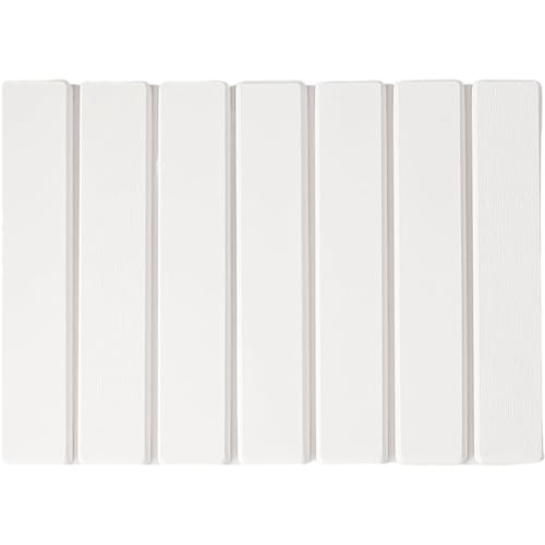 Jorzer Badematte aus Kieselgur 40, 6 x 30, 5 cm Ultra-saugfähige schnelltrocknende Duschmatte aus Stein Faltbarer Rutschfester Badezimmerteppich für die Küchendusche Duschmatte weißem Stein von Jorzer
