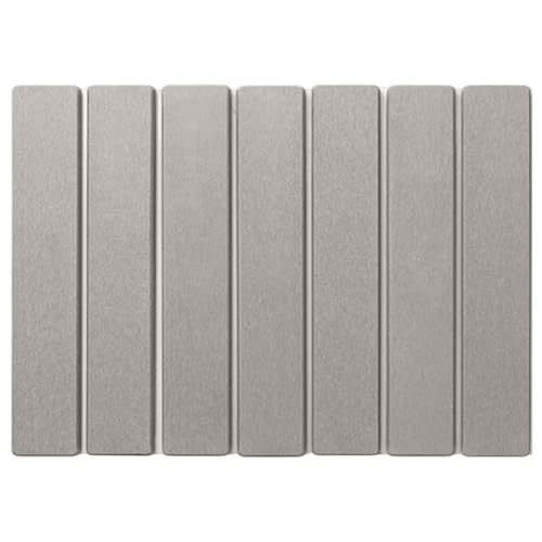 Jorzer Badematte aus Kieselgurstein 40, 6 x 30, 5 cm Ultra-saugfähige schnelltrocknende Duschmatte aus Stein Faltbarer Rutschfester Badezimmerteppich für die Küchendusche hellgraue Duschmatte Stein von Jorzer
