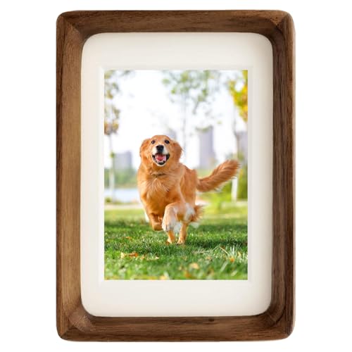 Jorzer Bilderrahmen 8x10 Bilderrahmen Walnuss-Fotorahmen mit glatten Ecken und transparentem Glas rechteckiges Display aus Naturholz zur Wandmontage oder als Tischplatte von Jorzer