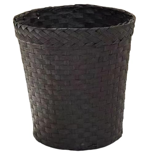 Jorzer Gewebter Mülleimer 17, 8x25, 4 cm kleiner gewebter Korb Mülleimer aus natürlichem Stroh runder Schreibtisch- einfacher Haushalts-Papierkorb für den Schreibtisch von Jorzer