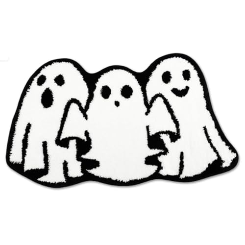 Jorzer Halloween-Teppich 40, 6 x 61 cm spezielle Form Halloween-Badematte gruseliger wasserabsorbierender Geister-Teppich rutschfest weich -Dekorationen Geister-Badematte von Jorzer