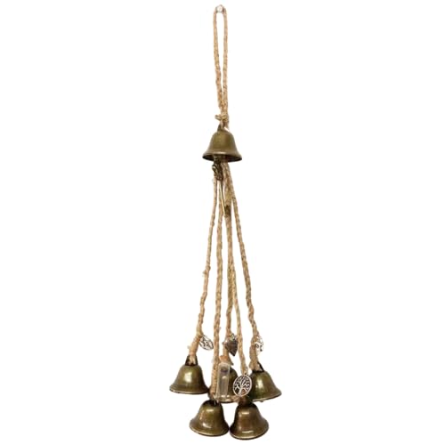 Jorzer Hexenglocken 15 Zoll Juteseil-Windspiele mit Metallglocke symbolische hängende Windspiele für Außentür-Garten-Halloween-Dekorationen Jorzer Hexenglocken 15 Zoll Juteseil-Windspiele mit Metallglocke symbolische hängende Windspiele für Außentür-Garten-Halloween-Dekorationen von Jorzer