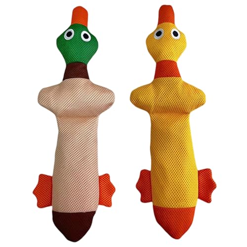 Jorzer Hundekauen Spielzeug 2pcs unzerstörbarer Entenform Mesh Quietschende Hund Spielzeug 20 Zoll langes schwimmendes Pool -Kauen zum Training für das Training. von Jorzer