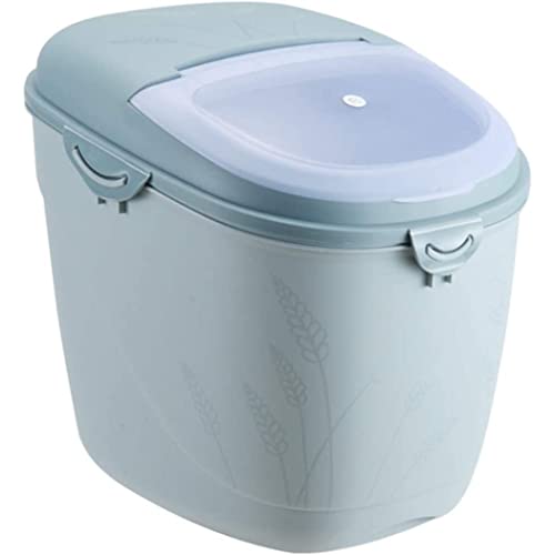 Jorzer Küchenversiegelte Reisschaufel Haushalt Kunststoff Feuchtigkeitsdichtes Katzenfutter Hundefutter Reis Tank Mehl Insektensicherer Reis Aufbewahrungsbox Blau-(15 kg) von Jorzer