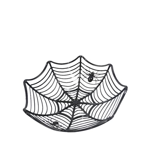 Jorzer Spider Web Plastikkorb Schalen Halloween Candy Box Spider Web Candy Korb Dekorative Tisch Candy Obst Lagerhalter Halloween Dekoration Schwarz von Jorzer