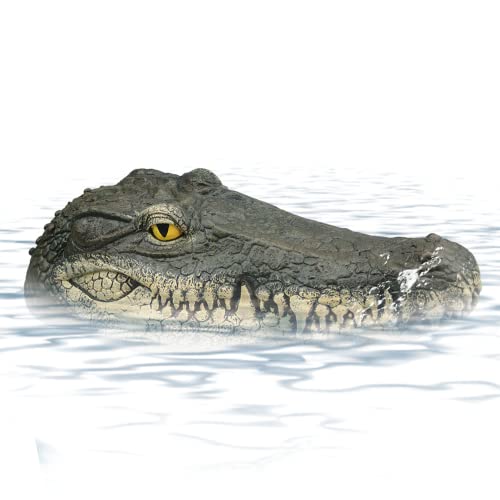 Jorzer Teich schwimmende Alligator Kopf Außenpools Entenschützer Schweben Sie gefälschte Gator Head Crocodile Head Decoy Trick Toy für Pools Gartendekoration von Jorzer