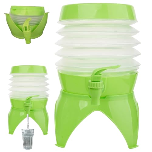 Jorzer Wasserbehälter mit Zapfhahn 3, 5 l zusammenklappbarer Getränkespender tragbarer Camping-Wasserkrug mit stabilem Standfuß und Griff für zu Hause von Jorzer