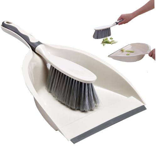 Kehrschaufel und Kehrbesen-Set aus Kunststoff Mini-Kehrschaufel und -Besen 34,3x23,1 cm Besen und Schaufel-Set mit hochdichten Borsten wiederverwendbares Besen und Kehrschaufel-Set die Küche zu Hause von Jorzer