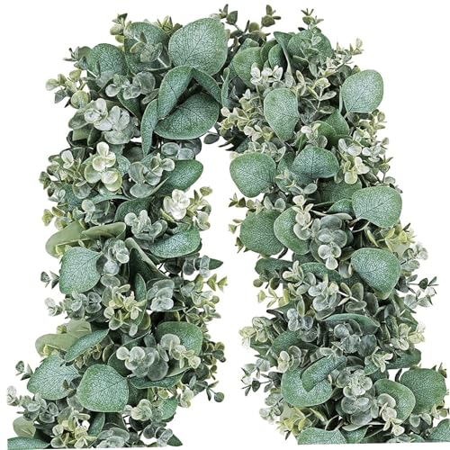 Künstliche Eukalyptusgirlande 1, 75 m Silberdollar-Grün Eukalyptusgirlande realistische Blattranken für Hochzeitsbogen Hintergrund Heimtischdekoration Künstliche Eukalyptusgirlande 1, 75 m Silberdollar-Grün Eukalyptusgirlande realistische Blattranken für Hochzeitsbogen Hintergrund Heimtischdekoration von Jorzer