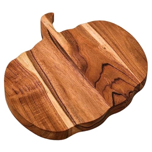 Kürbis-Schneidebrett mit Griff Halloween-Serviergeschirr Holz-Wurstbrett für Herbstpartys und Thanksgiving-Dinner (30, 5 x 20, 3 cm) von Jorzer