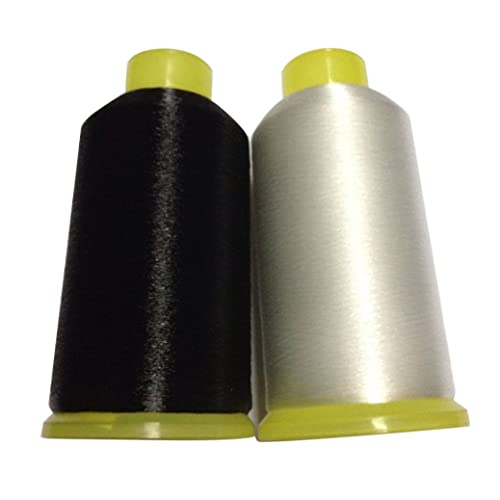 Nylon Nähfaden 2pcs 0, 1 mm Mono-Filament Invisible Faden Quilt (weiß+schwarz) Nähen Nylon Invisible Quilting Spul. von Jorzer