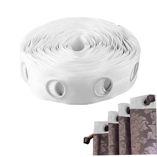 Ösenband für Gardinen 10 m 60 Löcher 42 mm rund UV-beständig faltbares Polypropylen-Stoffband von Jorzer
