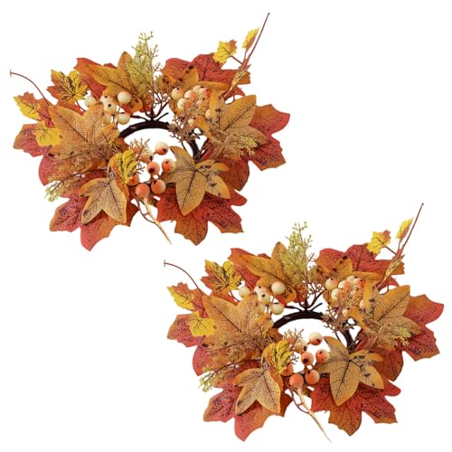 STK Herbst-Kerzenringe Kränze Herbst-Kerzenring 24,9 cm Herbst-Kerzenring künstlicher Ahornblatt-Kranz Erntedank-Kerzenringhalter Herbstkranz-Dekoration STK Herbst-Kerzenringe Kränze Herbst-Kerzenring 24,9 cm Herbst-Kerzenring künstlicher Ahornblatt-Kranz Erntedank-Kerzenringhalter Herbstkranz-Dekoration von Jorzer