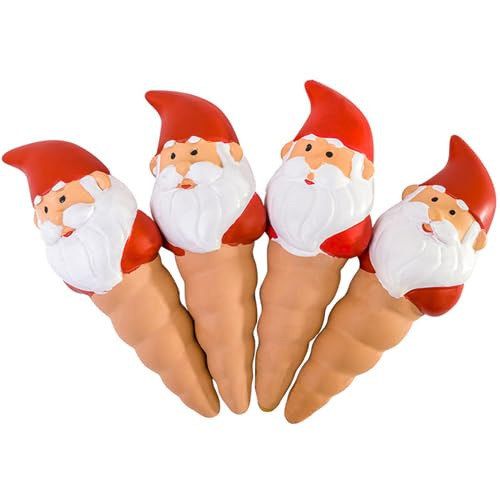 Selbstbewässernde Spikes 4 Stück 100 ml Terrakotta-Bewässerungsspikes 6, 5 Zoll großer selbstbewässernder Pflanzeinsatz mit Weihnachtsmann-Motiv Geräte zur kontinuierlichen Feuchtigkeitsbewässerung von Jorzer