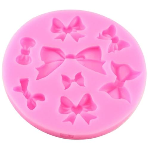 Jorzer Silikonform Silikon Fliegeform Schleife Schokoladenform 8 Mini Schleifenformen Fondant Zuckerfertigkeit DIY Kuchendekorationswerkzeug von Jorzer