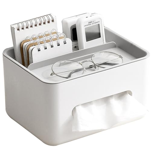 Taschentuchbox-Halter 21,1x16,1x12,4 cm rechteckiger Taschentuchhalter mit Halterung für Fernbedienungshalter und Schlüssel minimalistischer Schreibtisch-Tablett-Taschentuchbox-Organizer für Zuhause von Jorzer