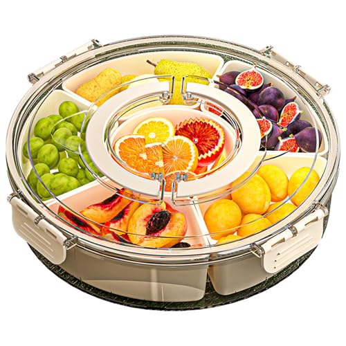 Unterteiltes Serviertablett mit Deckel und Griff versiegelter feuchtigkeitsbeständiger Snackbox-Behälter unterteilte Obstbehälter für den Kühlschrank zum Servieren von Speisen für Partys im Freien Unterteiltes Serviertablett mit Deckel und Griff versiegelter feuchtigkeitsbeständiger Snackbox-Behälter unterteilte Obstbehälter für den Kühlschrank zum Servieren von Speisen für Partys im Freien von Jorzer