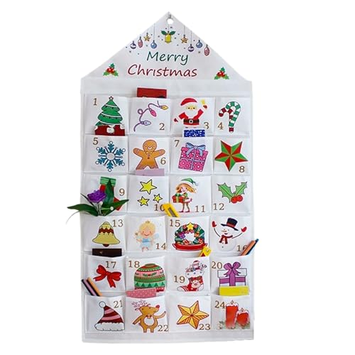 Weihnachts-Adventskalender 2025 Countdown Stoff zum Aufhängen an der Wand Adventskalender mit 24 Taschen für die Weihnachts-Countdown-Dekoration zu Hause Weihnachts-Adventskalender 2025 Countdown Stoff zum Aufhängen an der Wand Adventskalender mit 24 Taschen für die Weihnachts-Countdown-Dekoration zu Hause von Jorzer