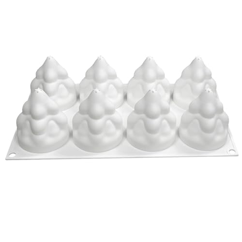 Weihnachts-Silikonformen 8 Mulden 3D-Weihnachtsbaum-Silikonform leicht zu formen zu entformen und reinigen zur Herstellung von Seife Kerzen Kuchen Gelee Süßigkeiten Stil 2 von Jorzer