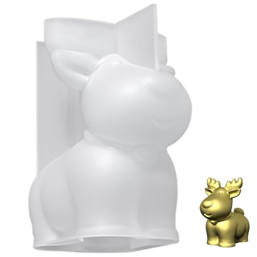 Weihnachtsformen Weihnachts-Silikonformen 3D-Elch-Weihnachtsformen antihaftbeschichtet wasserdicht DIY-Seifenform wiederverwendbare Kerzenformen für Party-Dekor 1pc von Jorzer