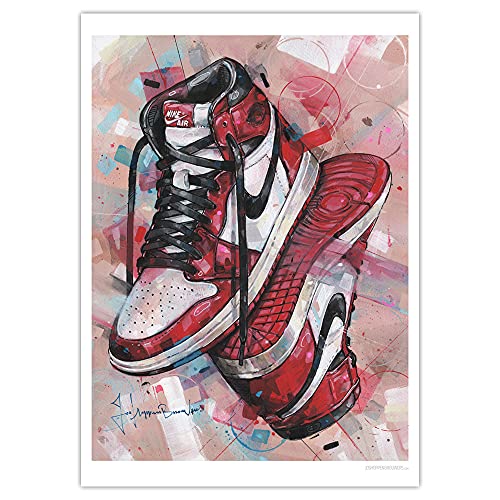 Air Jordan 1 High Retro Chicago Print (70x50cm) *ungerahmt von JosHoppenbrouwers