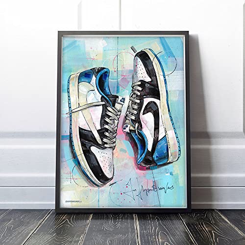 Air Jordan 1 Low Travis Scott x Fragment druck (50 x 70 cm) *ungerahmt von JosHoppenbrouwers