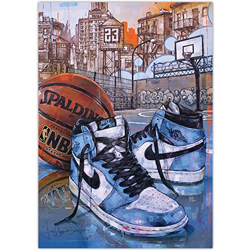Air Jordan 1 basketball 'University blue' poster 42 x 29,7 cm, A3 von JosHoppenbrouwers