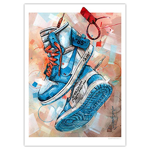 Poster Air Jordan 1 Retro High University, 50 x 70 cm, Blau von JosHoppenbrouwers