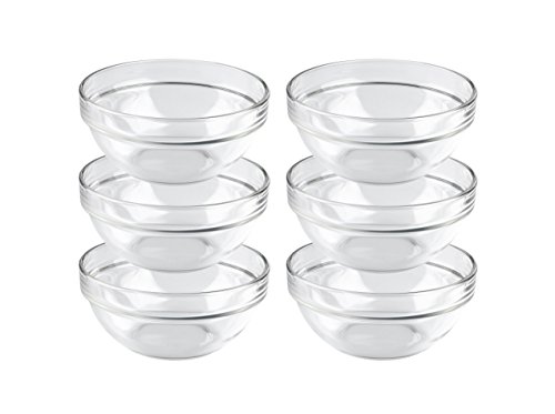 Luminarc, Serie Empilable, Schüssel 14 cm, im 6-er Set, stapelbare Obstschalen, Glas in zeitlosem Design von Luminarc