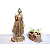 Stehende Buddha Messing Statue von Joseleenartefacts