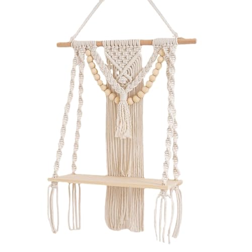 Joselin 1 Stück Makramee-Wandregal zum Aufhängen, Wanddekoration, Gewebtes Seil, Makramee-Regal, Wandkunst, Boho-Makramee-Regal, Wanddekoration für Schlafzimmer, von Joselin
