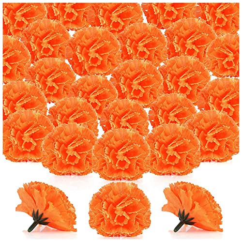 Josenidny Ringelblumenköpfe, Großpackung, 100 Stück Köpfe für Girlanden, Seide, Ringelblumen, Orange von Josenidny